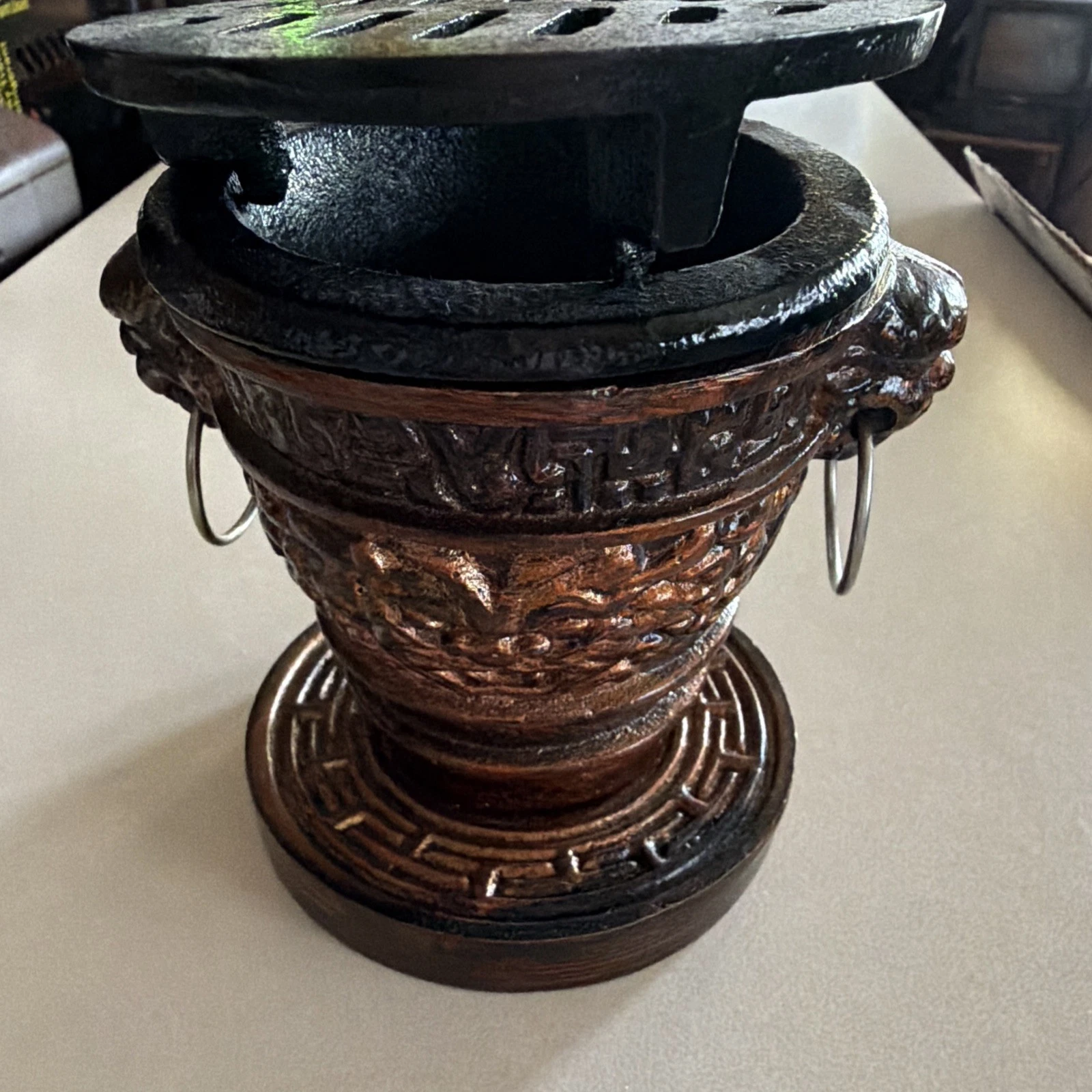 🔥Miniature Cast Iron HIBACHI/ GRILL/INCENSE BURNER; EXC COND; Used Once