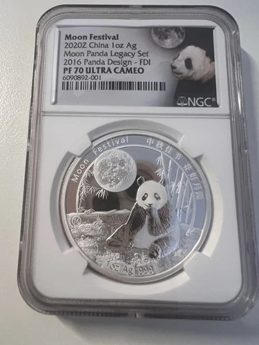 2020Z China “Moon Festival” 1 oz Silver Panda — NGC PF 70 Ultra Cameo
