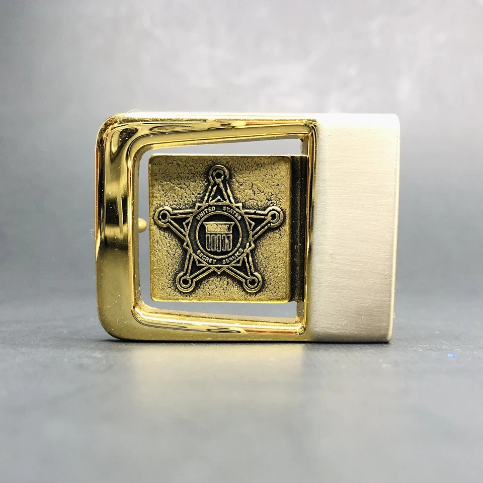 De colección Servicio Secreto de los Estados Unidos Oro Plata Hebilla de Cinturón para Correa de 1.2" USSS Foto 2 de 4