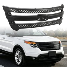 For Ford Explorer 2011-2015 Black Front Bumper Upper Grille Mesh Style Grill Abs