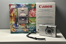 Canon PowerShot S230 Digital ELPH Compact Camera 3.2MP 2x Zoom Silver USB