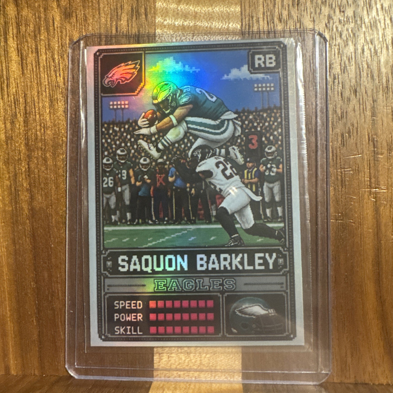 Saquon Barkley Tecmo Bowl Custom art Card Art Eagles /99