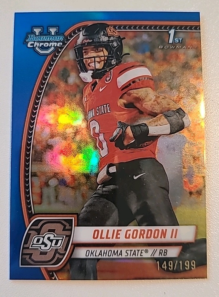 2024 Bowman University Chrome - Ollie Gordon II #197 Blue Refractor /199 (RC)