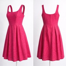 Nine West Pink Textured Fit Flare Dress Size 6 Sleeveless Cocktail
