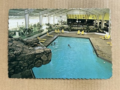 Postcard St. Charles IL Illinois Pheasant Run Resort Hotel Atrium Swimming Pool