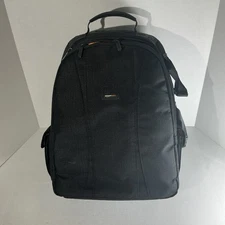 Black Amazon Basics Photography Backpack Camera Laptop Storage Orange Interior