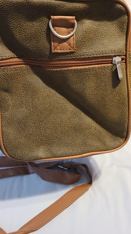 Bolso de Mano de Lona de 16" Cuero Marrón Fin de Semana Noche Gimnasio Viaje Equipaje de Mano Foto 4 de 4