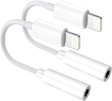  Apple Mfi Certified Apple Lightning to 3.5 Mm Headphone Jack Adapter for 2 Aux