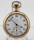 1916 ELGIN GOLD FILLED 12s 7 JEWEL GRADE 303 POCKET WATCH RUNS ANTIQUE 62.8 GRAM