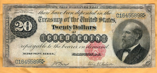 $20 Series 1882 Fr. 1178 Gold Certificate rare 19th Century Large size type