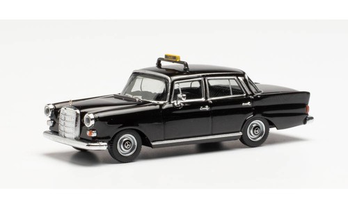 Herpa escala 1/87 HO 1960 Mercedes-Benz 200 aleta trasera taxi negro 95686 montado | Zustand: New
