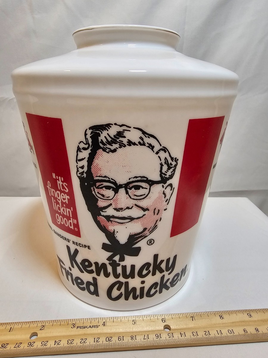 Vintage 1969 KFC Kentucky Fried Chicken Glass Bucket Globe Light