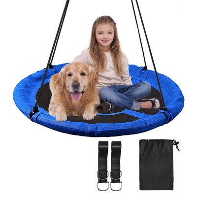 43'' Flying Saucer Swing for Kids Outdoor, Large Round Tire Swings for Trees a...