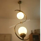 1 Piece Nautical Art Deco Brass Ceiling Lights  Vintage Fixtures with Milk Glass