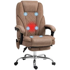 Vinsetto Massage Office Chair, Heated Reclining Desk Chair with Footrest