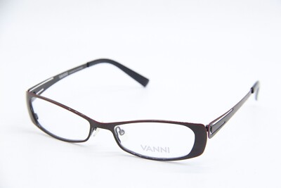 NEW VANNI V1084 C22 DARK BROWN RED BLACK AUTHENTIC EYEGLASSES FRAMES 51-16