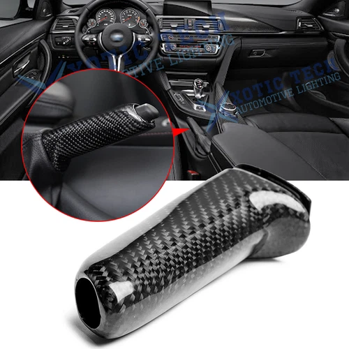 Real Carbon Fiber Handbrake Brake Handle Cover FOR BMW E46 E90 E92 F30 F32 F80
