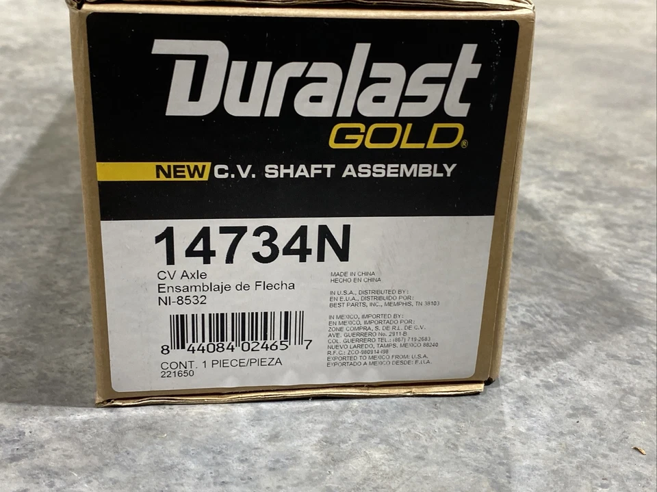 Duralast Gold CV Axle Shaft for Infinity M37, M35 NI-8532 New - Изображение 2 из 4