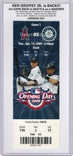 Ken Griffey Jr RETURNS to SEATTLE MARINERS OPENING DAY 4/14/2009 Angels Ticket