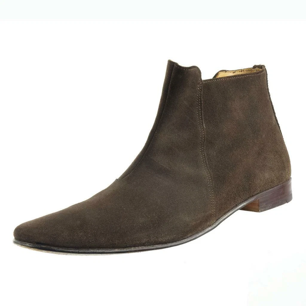 GEORGE COX Ankle Boots Sz. 10 UK 11 US Brown Suede Leather Zip Up