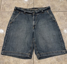Mens 36 VTG Tommy Hilfiger Shorts Blue Jean Denim Y2K Baggy Wide Cargo Carpenter