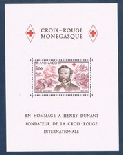 BF 15 Monaco Bloc feuillet Henry Dunant Croix-Rouge 1978