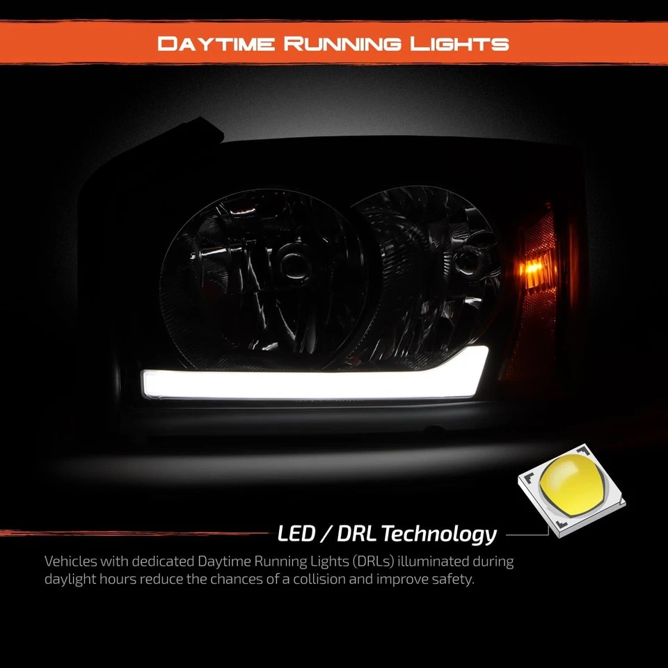 PARA 05-07 DODGE DAKOTA TUBO LED CARCASA NEGRA ÁMBAR FAROS ESQUINEROS FAROS FAROS FAROS Foto 3 de 4