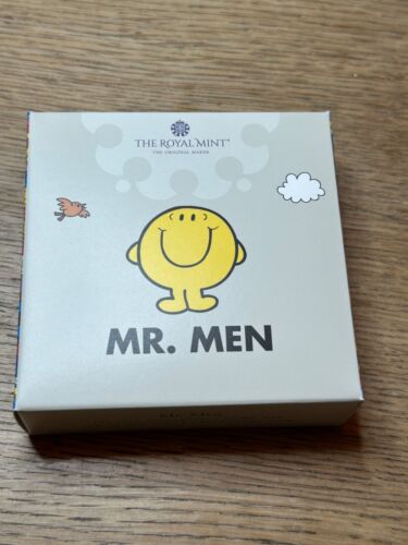 Royal Mint ""Mr Happy"" 50. Jahrestag der Mr. Men, silberproof £ 2 Münze brandneu in Verpackung - Bild 1 von 6