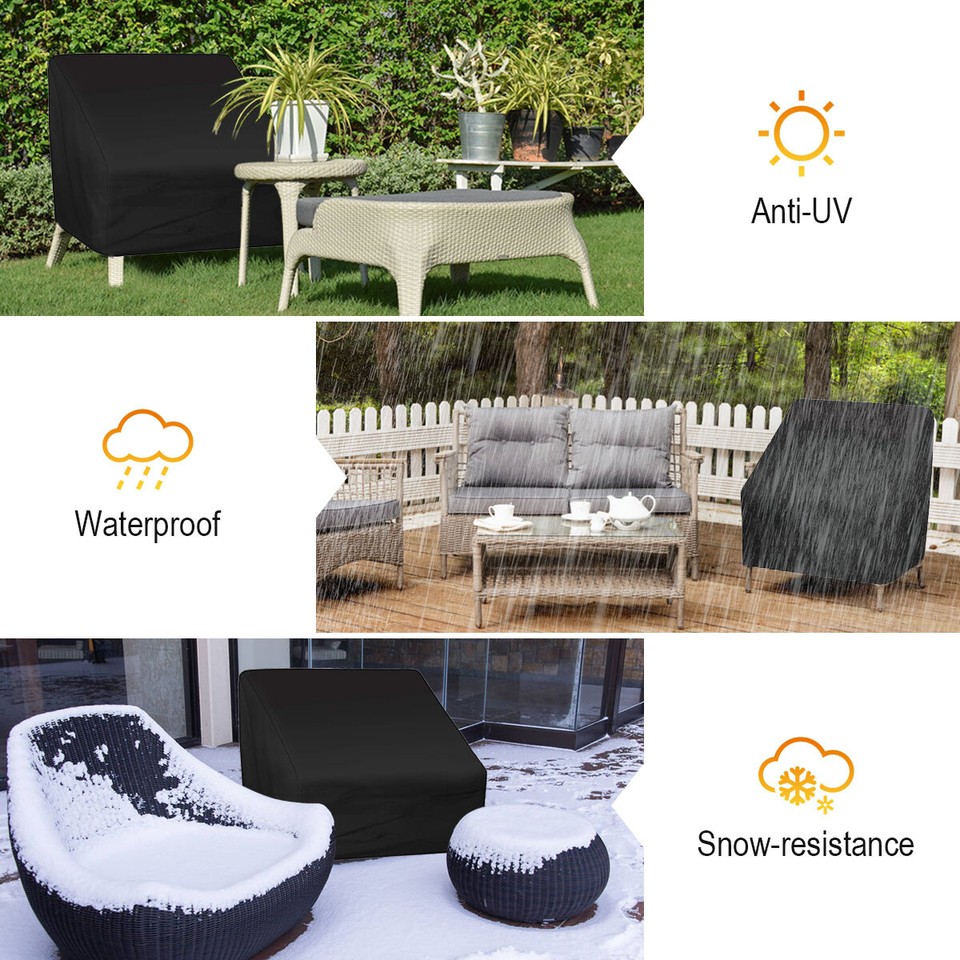2x Waterproof Chair Cover High Back Outdoor Patio Garden Furniture
