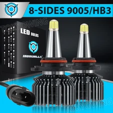 8-sides 9005 HB3 LED Headlight Super Bright White 6500K 3000000LM High/Low Beam