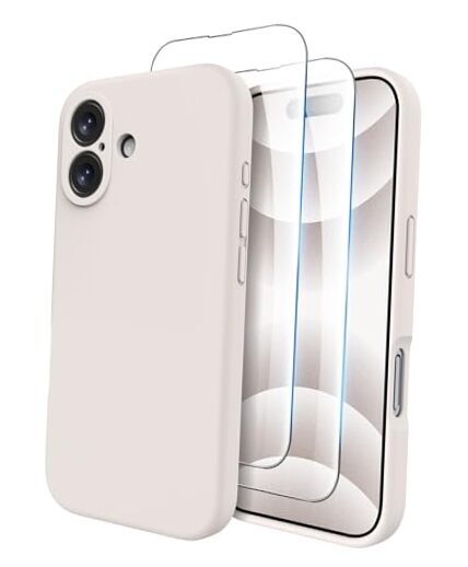 Compatible iPhone with 16 Case with 2 Pack Screen Protectors, Compatible Stone