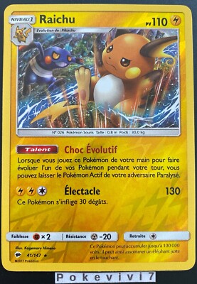 Pokemon Individual Cards Carte Pokemon Raichu 41 147 Holo Soleil Et Lune 3 Sl3 Fr Neuf Woodland Resort Com