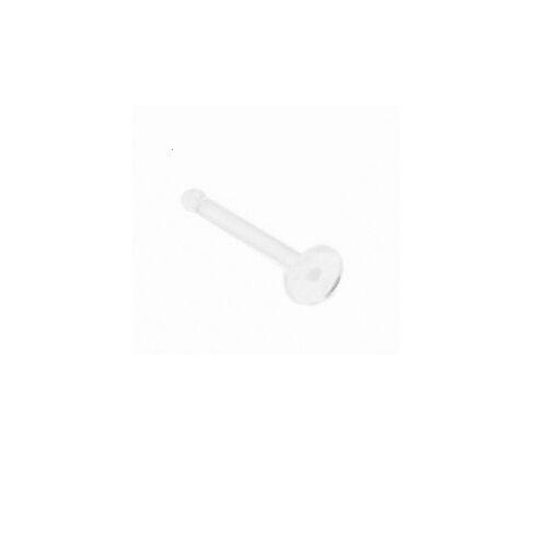 Nose Piercing Retainer Flat Bottom Flexible and Comfortable 16 Ga Clear - Picture 1 of 1