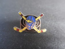 VINTAGE HOCKEY MASK CROSSED STICKS  LOGO LAPEL PIN