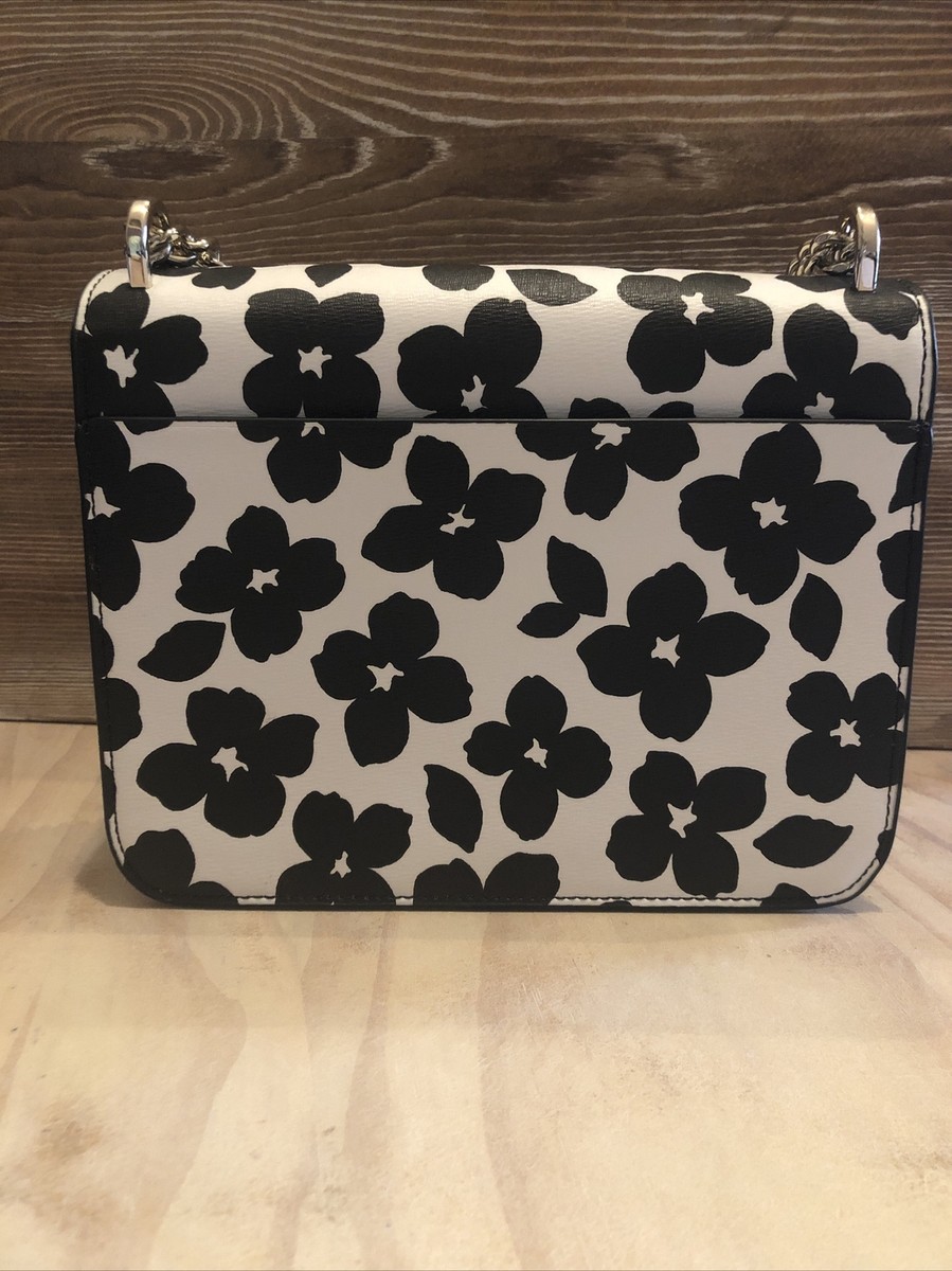 Kate Spade Remi Graphic Bloom Black & White Floral Flap Kate Spade Remi Graphic Bloom Black & White Floral Flap