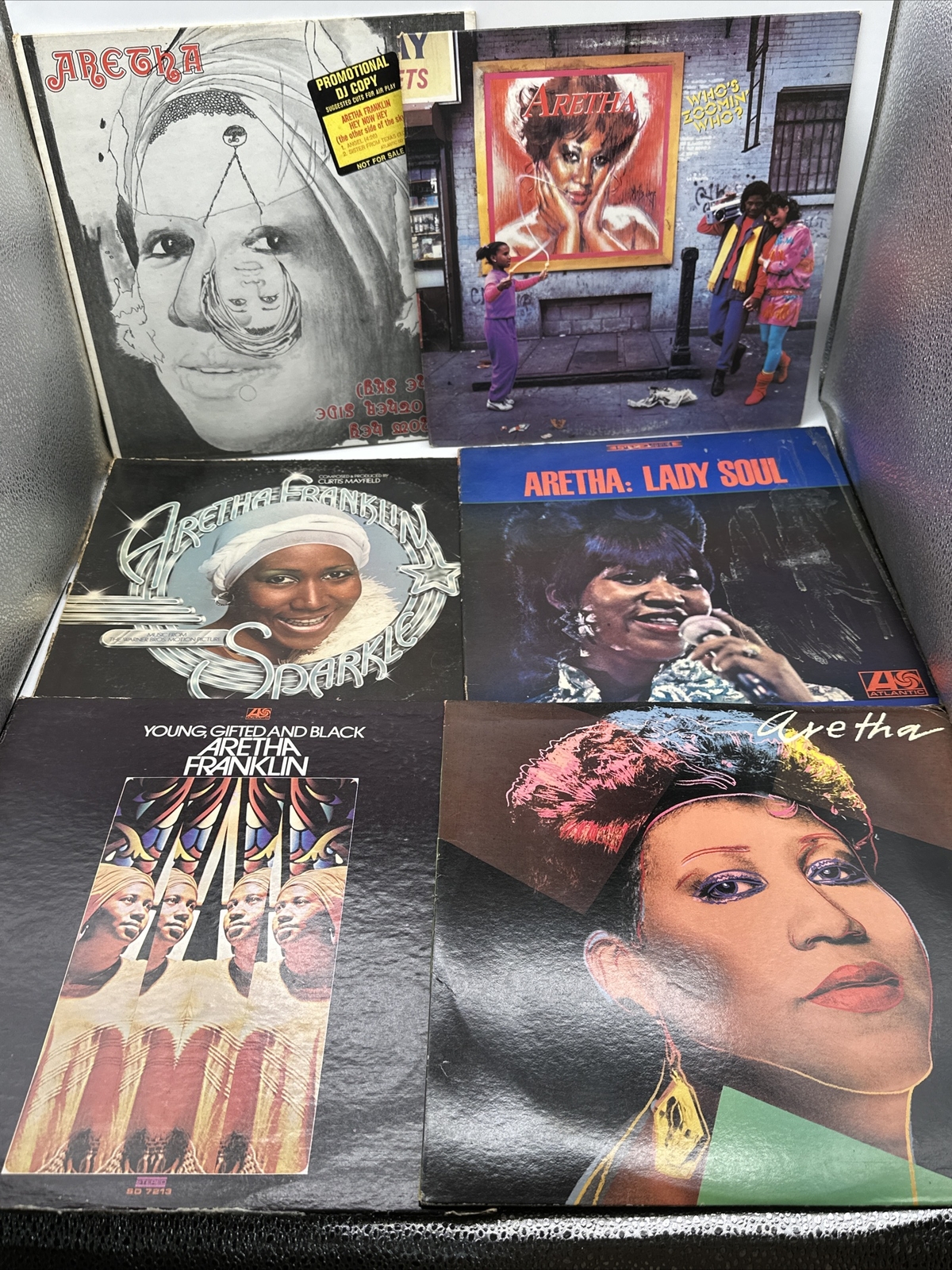 Aretha Franklin Lot Of 6 Vintage LP Record Albums- 1960’s-1980’s