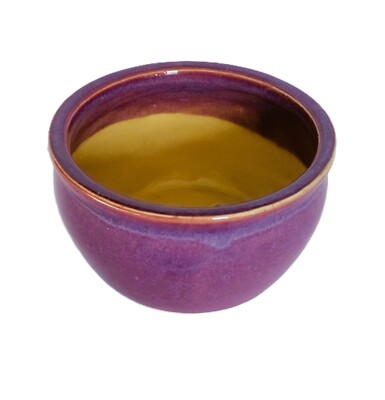 Handmade Studio Art Pottery Stoneware Bowl 4'' Height 7'' Diameter Purple Glaze