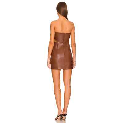 Amanda Uprichard Kloss Mini Dress Strapless in Brown Women's Size S NWOT |  eBay