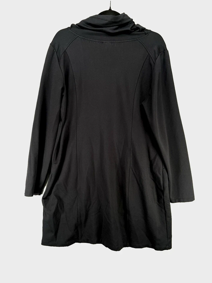 Vestido Sahalie Para Mujer Talla PXL Negro Capucha Cuello Atlético Ponte Tejido Cómodo Elástico Foto 2 de 4