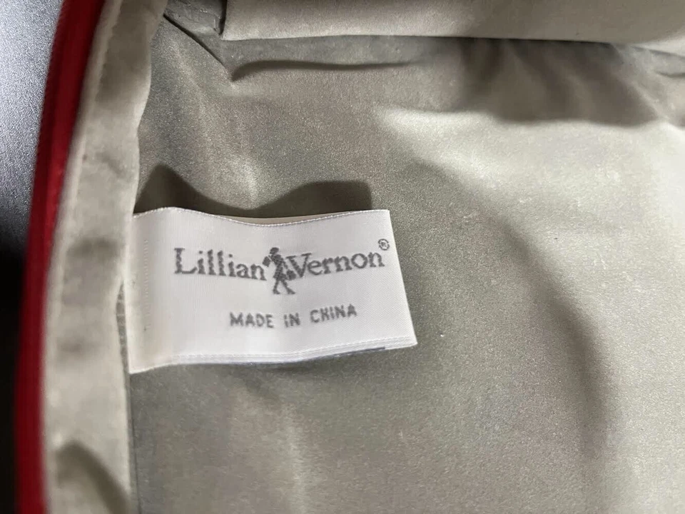 Lillian Vernon Makeup Jewelry Accessory Travel Case Red Grey Suede Interior - Image 3 of 4