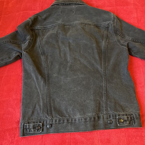 LOGG H & M Black Trucker Jean Jacket Unisex Sz S Pockets Buttons Collared - Picture 7 of 8