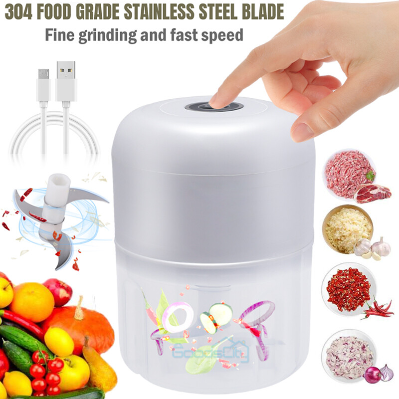Electric Garlic Grinder Chopper Press Masher Vegetable Food Fruit Meat Crusher-image