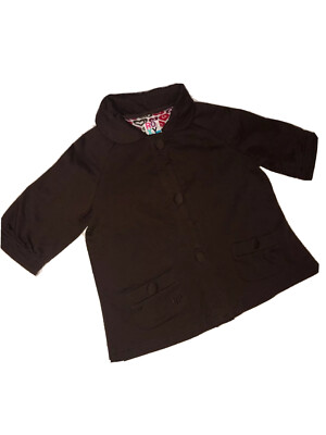 ROXY Swing Coat Short Sleeve Chocolate Brown Size S