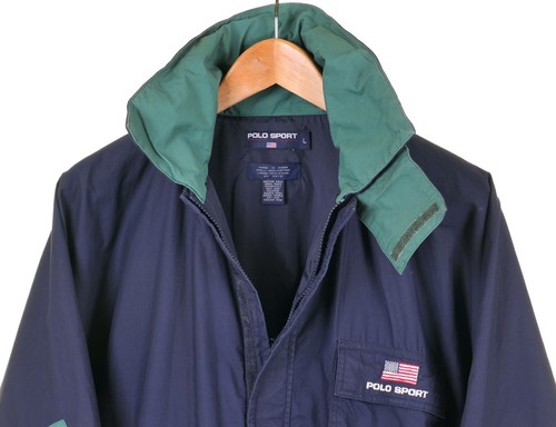 Abrigo Parka con Capucha de Colección Polo Sport Ralph Lauren Azul Marino Verde Algodón Con Capucha L - Imagen 5 de 10
