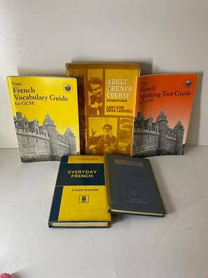 Bundle of 5 Vintage Learning French Language Course Books