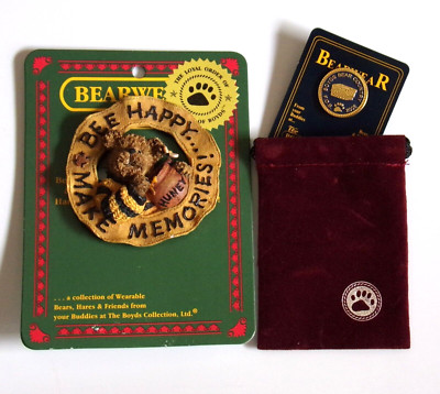 Boyds Bears FOB Bee Happy Make Memories Pin Lot 2 Loyal Order of Friends