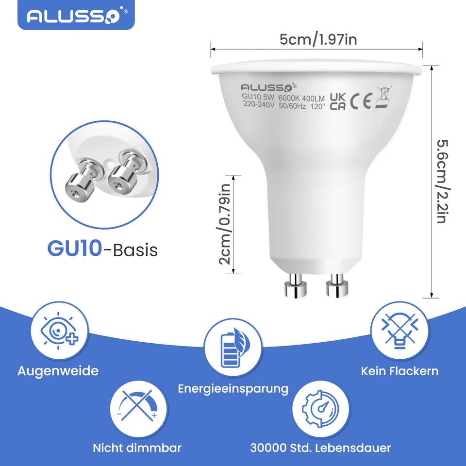 1/4/10x LED GU10 Leuchtmittel 5W 7W Energiesparend Spot Strahler Glühbirne 230V - Bild 2 von 4
