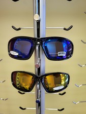 Motorcycle Riding Biker Sunglass Foam Padded Flame Design Men Women Blue Orange
