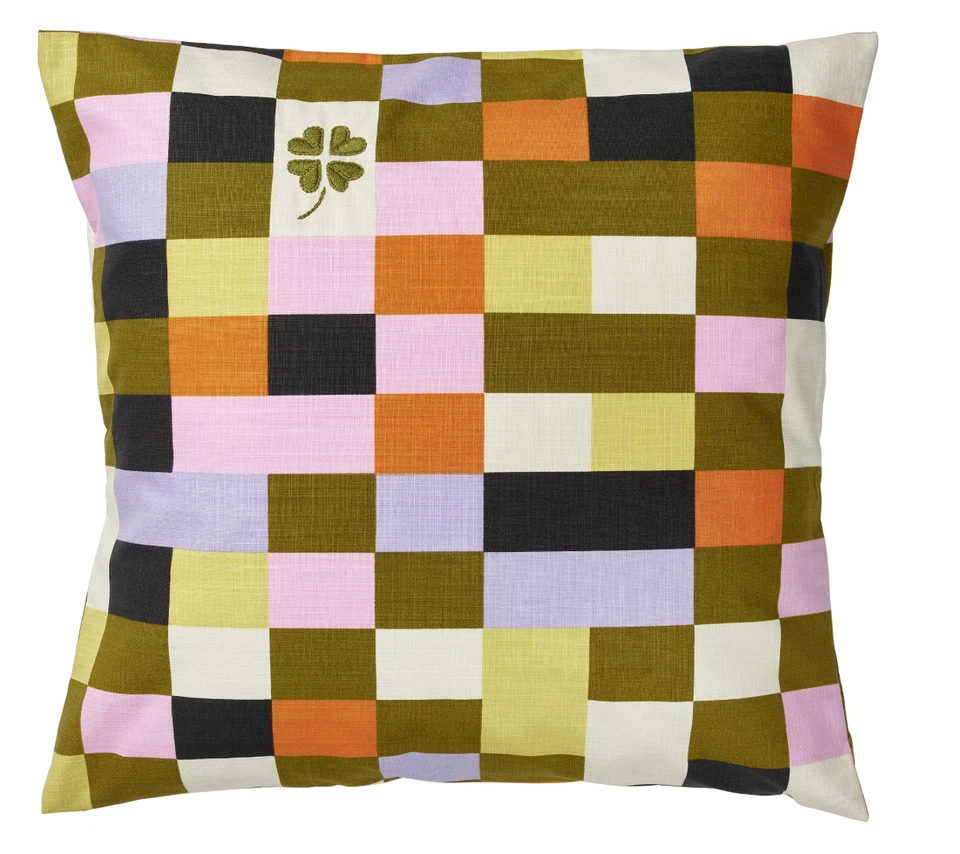 IKEA MAVINN Pillow Cushion cover, check pattern multicolour, 20 x 20" 50x50 cm - Image 2 of 4