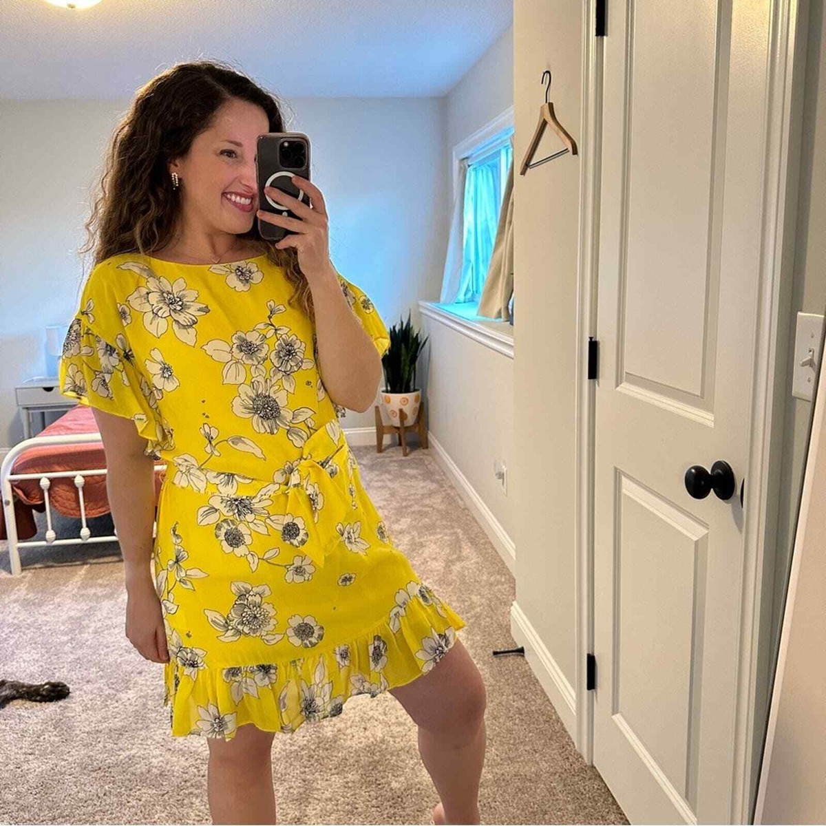 NWT Alice + Olivia Yellow Floral Mini Dress Medium | eBay
